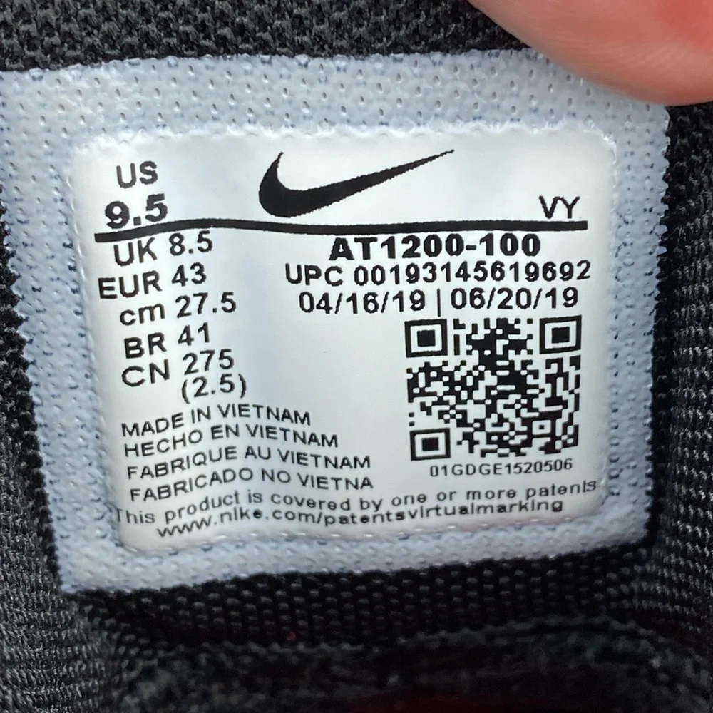 Nike KD Trey 5 VII White Bright Crimson Black Basketball Shoe AT1200-100 Men 9.5